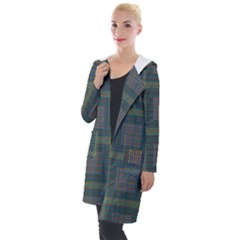 Plaid Pencil Crayon Pattern Hooded Pocket Cardigan