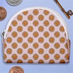 Waffle Polka Dot Pattern Horseshoe Style Canvas Pouch by emilyzragz