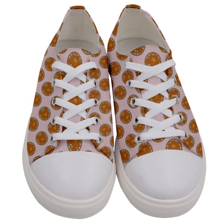 Waffle Polka Dot Pattern Women s Low Top Canvas Sneakers