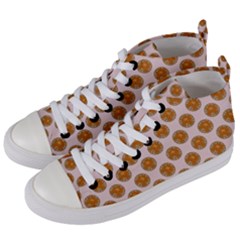 Waffle Polka Dot Pattern Women s Mid-top Canvas Sneakers by emilyzragz