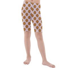 Waffle Polka Dot Pattern Kids  Mid Length Swim Shorts by emilyzragz