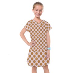 Waffle Polka Dot Pattern Kids  Drop Waist Dress by emilyzragz