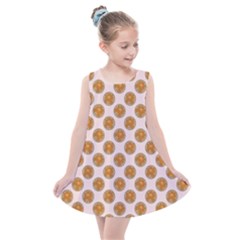 Waffle Polka Dot Pattern Kids  Summer Dress by emilyzragz