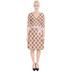 Waffle Polka Dot Pattern Wrap Up Cocktail Dress by emilyzragz