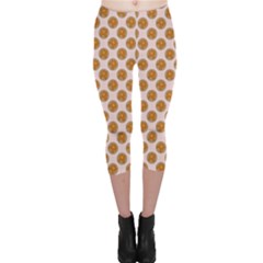 Waffle Polka Dot Pattern Capri Leggings  by emilyzragz