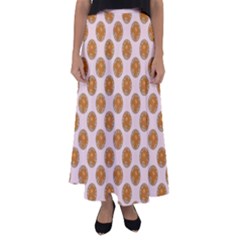 Waffle Polka Dot Pattern Flared Maxi Skirt by emilyzragz