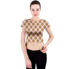 Waffle Polka Dot Pattern Crew Neck Crop Top by emilyzragz