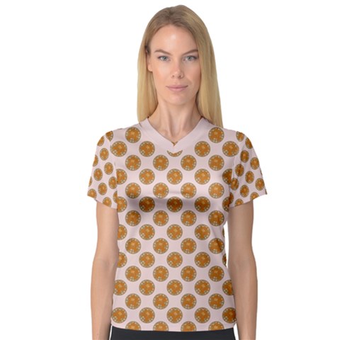 Waffle Polka Dot Pattern V-neck Sport Mesh Tee by emilyzragz