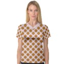 Waffle Polka Dot Pattern V-Neck Sport Mesh Tee View1