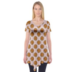 Waffle Polka Dot Pattern Short Sleeve Tunic  by emilyzragz