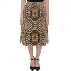 Moon Shine Over The Wood In The Night Of Glimmering Pearl Stars Classic Midi Skirt by pepitasart