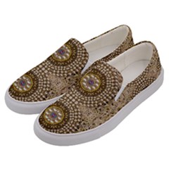 Moon Shine Over The Wood In The Night Of Glimmering Pearl Stars Men s Canvas Slip Ons by pepitasart