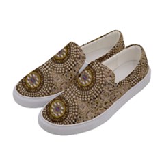 Moon Shine Over The Wood In The Night Of Glimmering Pearl Stars Women s Canvas Slip Ons by pepitasart