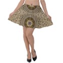 Moon Shine Over The Wood In The Night Of Glimmering Pearl Stars Velvet Skater Skirt View1