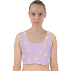 Candy Corn (purple) Velvet Racer Back Crop Top by JessisArt