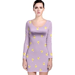 Candy Corn (purple) Long Sleeve Velvet Bodycon Dress by JessisArt