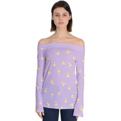 Candy Corn (purple) Off Shoulder Long Sleeve Top