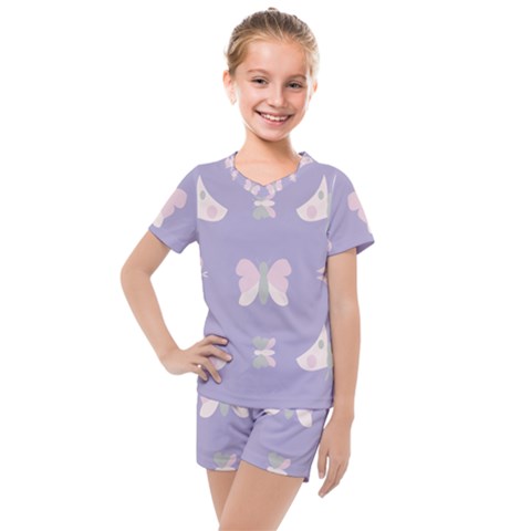 Butterfly Butterflies Merry Girls Kids  Mesh Tee And Shorts Set by Sapixe