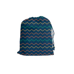 Pattern Zig Zag Colorful Zigzag Drawstring Pouch (medium) by Sapixe