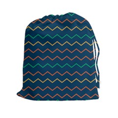 Pattern Zig Zag Colorful Zigzag Drawstring Pouch (xxl) by Sapixe