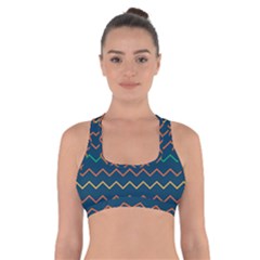 Pattern Zig Zag Colorful Zigzag Cross Back Sports Bra by Sapixe