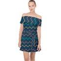 Pattern Zig Zag Colorful Zigzag Off Shoulder Chiffon Dress View1