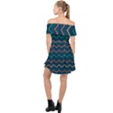 Pattern Zig Zag Colorful Zigzag Off Shoulder Chiffon Dress View2