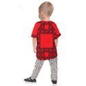 Red Sierpinski Carpet Plane Fractal Kids Raglan Tee View2