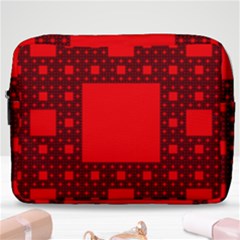 Red Sierpinski Carpet Plane Fractal Make Up Pouch (large)