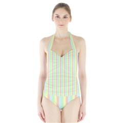 Pattern Background Texture Halter Swimsuit