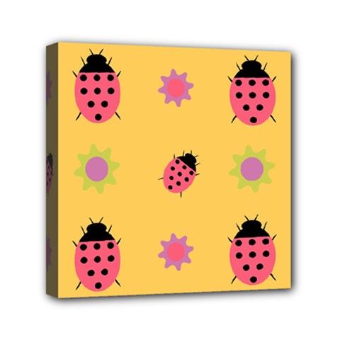 Ladybug Seamlessly Pattern Mini Canvas 6  X 6  (stretched) by Sapixe