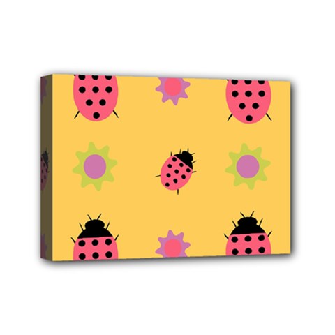 Ladybug Seamlessly Pattern Mini Canvas 7  X 5  (stretched) by Sapixe