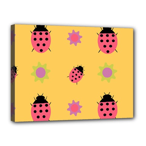 Ladybug Seamlessly Pattern Canvas 16  X 12  (stretched) by Sapixe