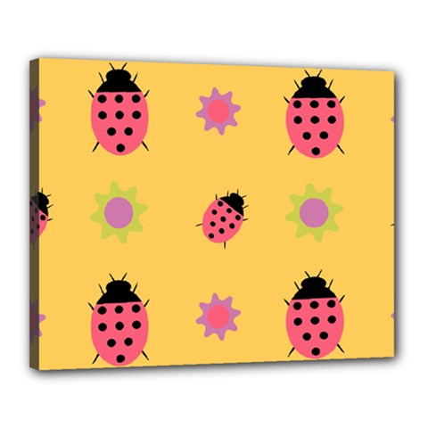 Ladybug Seamlessly Pattern Canvas 20  X 16  (stretched) by Sapixe