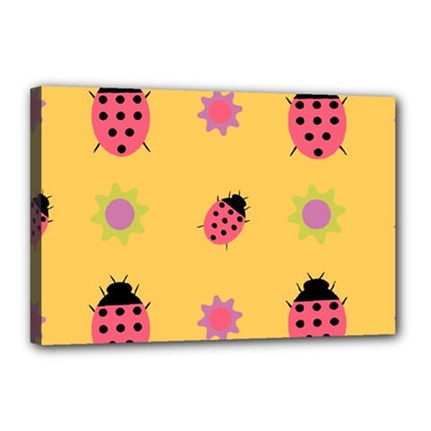 Ladybug Seamlessly Pattern Canvas 18  X 12  (stretched) by Sapixe