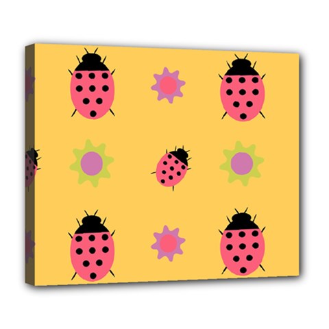 Ladybug Seamlessly Pattern Deluxe Canvas 24  X 20  (stretched) by Sapixe