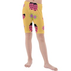 Ladybug Seamlessly Pattern Kids  Mid Length Swim Shorts by Sapixe