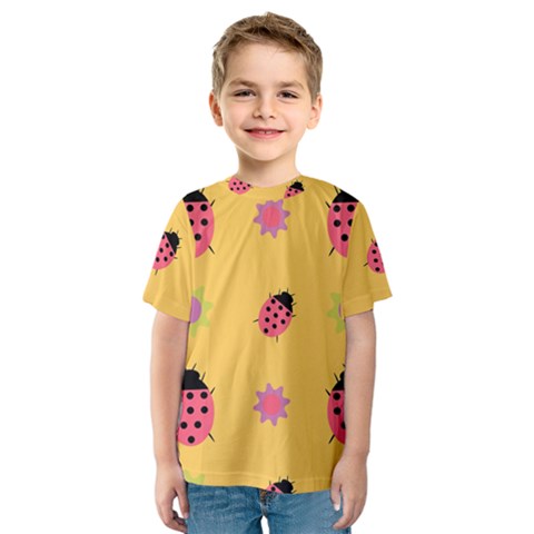 Ladybug Seamlessly Pattern Kids  Sport Mesh Tee by Sapixe