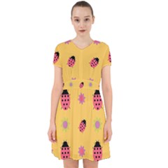 Ladybug Seamlessly Pattern Adorable In Chiffon Dress