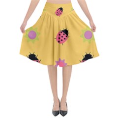 Ladybug Seamlessly Pattern Flared Midi Skirt by Sapixe