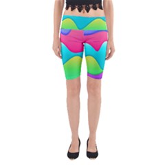 Lines Curves Colors Geometric Lines Yoga Cropped Leggings by Sapixe