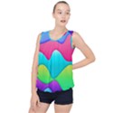 Lines Curves Colors Geometric Lines Bubble Hem Chiffon Tank Top View1