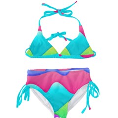 Lines Curves Colors Geometric Lines Kids  Classic Bikini Set