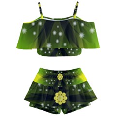 Christmas Flower Nature Plant Kids  Off Shoulder Skirt Bikini by Sapixe