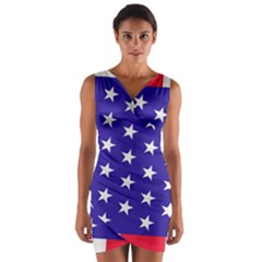 Day Independence July Background Wrap Front Bodycon Dress by Sapixe