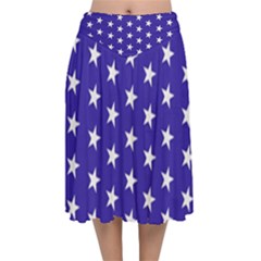 Day Independence July Background Velvet Flared Midi Skirt by Sapixe