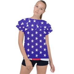 Day Independence July Background Ruffle Collar Chiffon Blouse