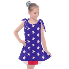 Day Independence July Background Kids  Tie Up Tunic Dress by Sapixe