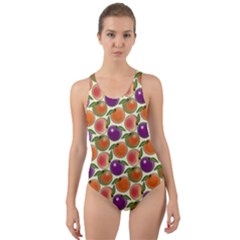 Fruit Tree Salad Pattern Cut-out Back One Piece Swimsuit by emilyzragz