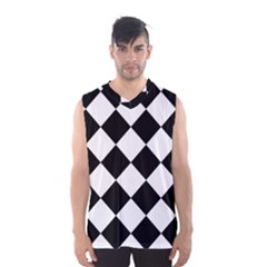 Grid Domino Bank And Black Men s Basketball Tank Top by Sapixe